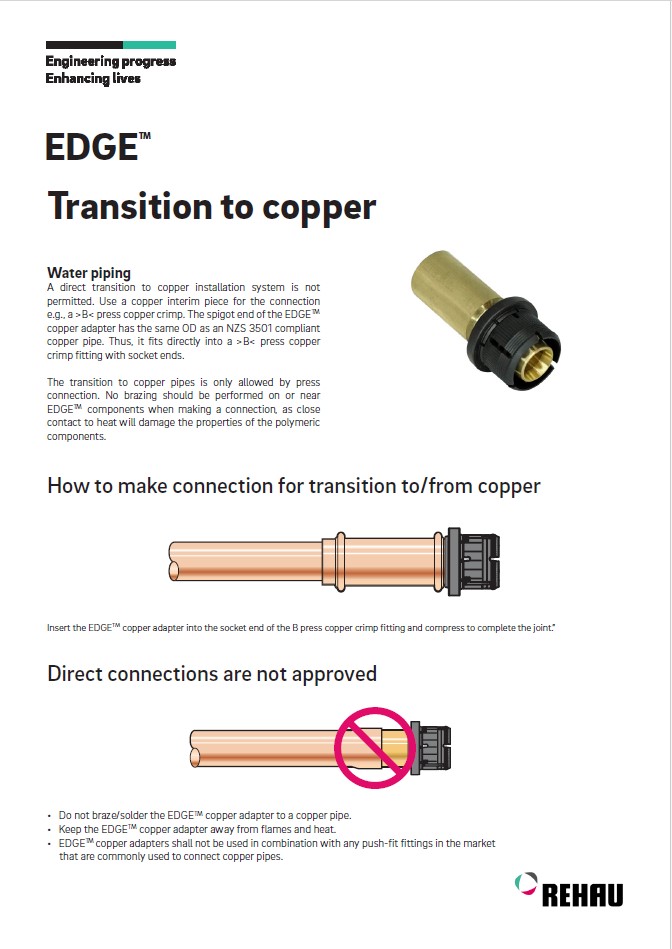 REHAU_Flyer_Transition to Copper or Stainless steel_NZ_2026-03