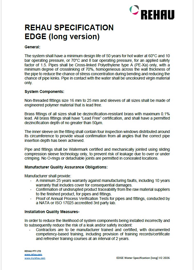 REHAU_Specification text_ EDGE_NZ_2026-03